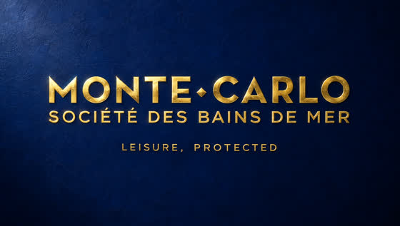 Gold Monte-Carlo lettering on deep blue with the line leisure protected